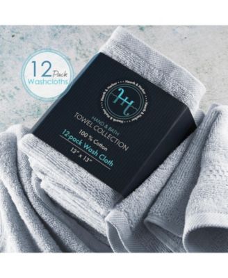 Luxury Combed Cotton Washcloth Set, 12-Pack