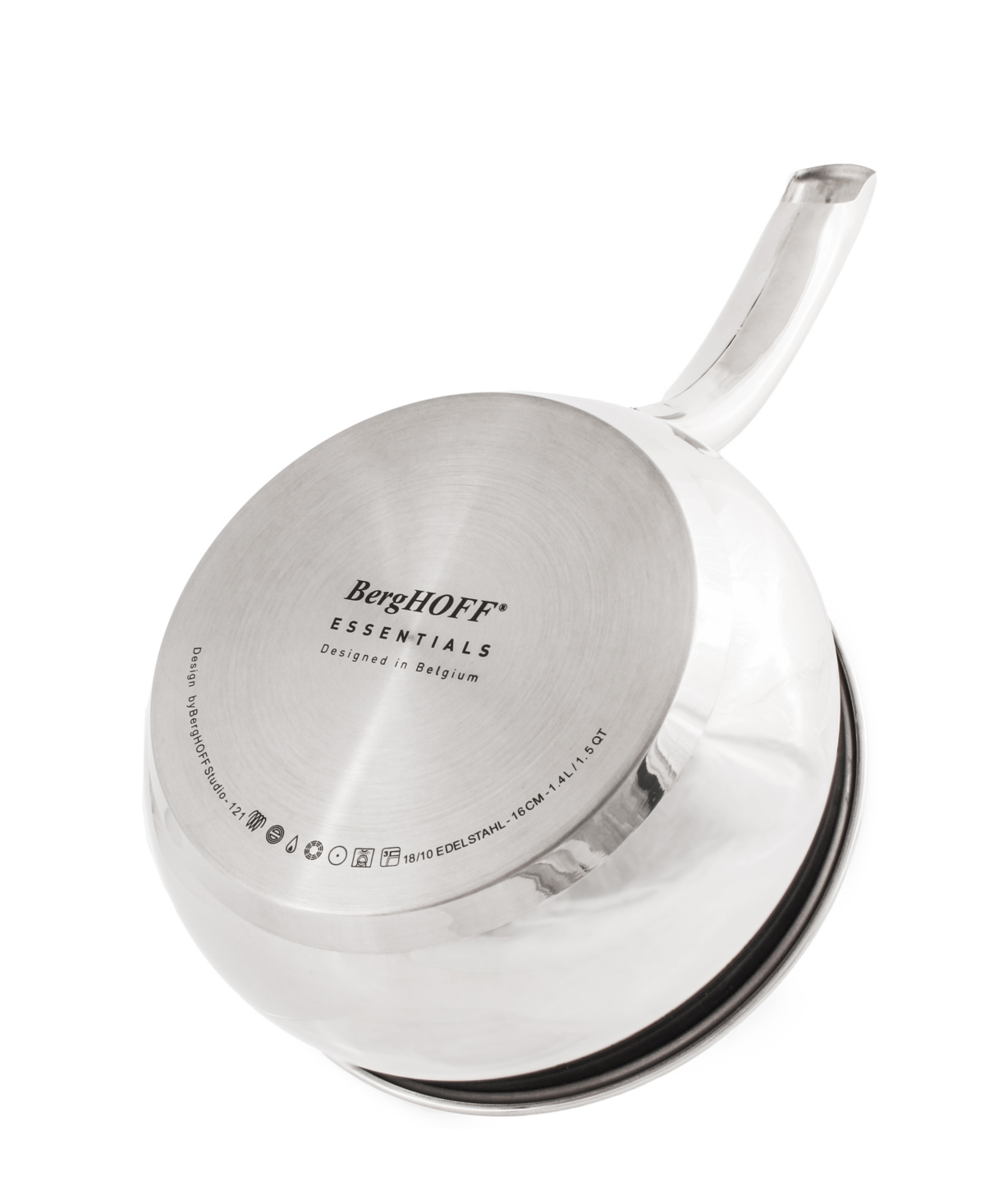 BergHOFF Belly Shape 18/10 Stainless Steel 6.25" Sauce Pan with Ss Lid, 1.5qt.
