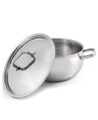 Belly Shape 18/10 Stainless Steel 9.5" Stock Pot with SS Lid, 5.5qt.