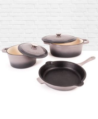 Neo 5pc Cast Iron Dutch Oven Set with 10" Fry Pan, 3qt. & 5qt.