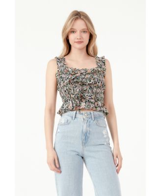 Women's Floral Smocked Top