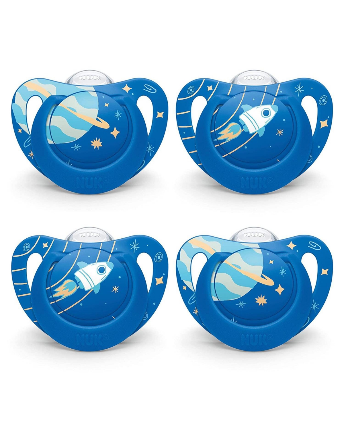 Nuk Orthodontic Pacifier, Space Boy, 6-18 Months, 4pk In Blue