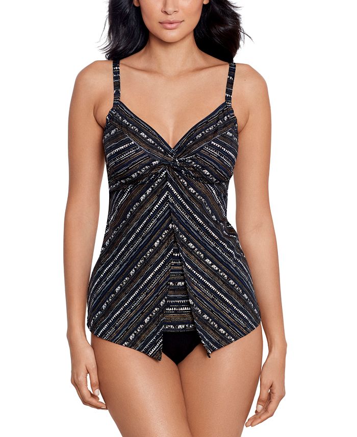 Women s Knot Front Tankini Top Tummy Control Bottoms