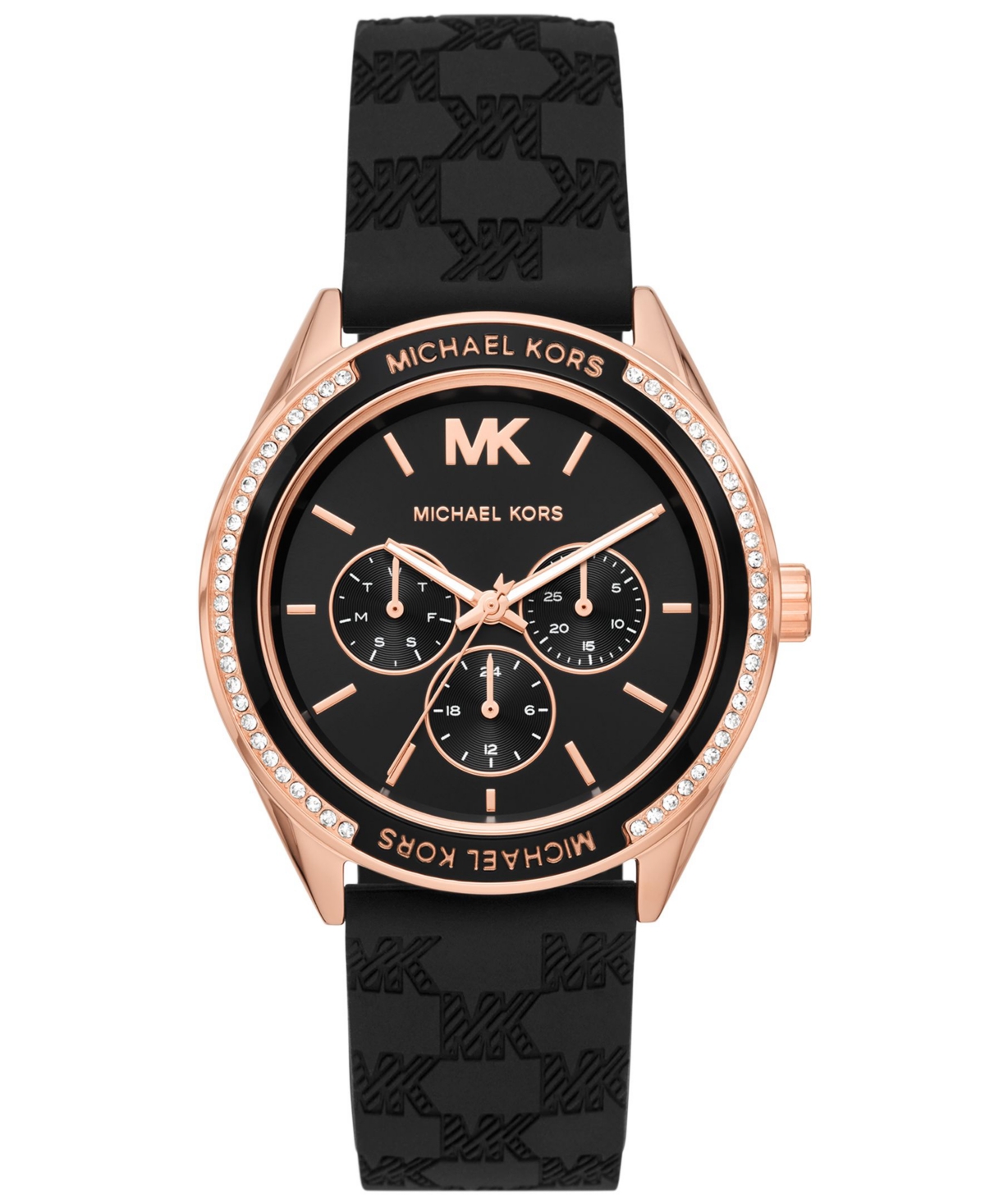 Michael Kors Women's Jessa Multifunction Black Silicone Watch 40mm