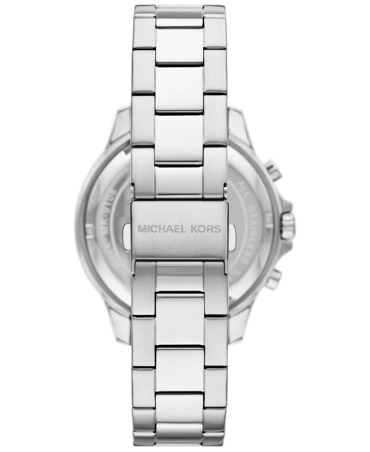 Мужские часы Michael Kors Greyson Chronograph Silver-Tone Stainless Steel Watch 43mm — фото 3