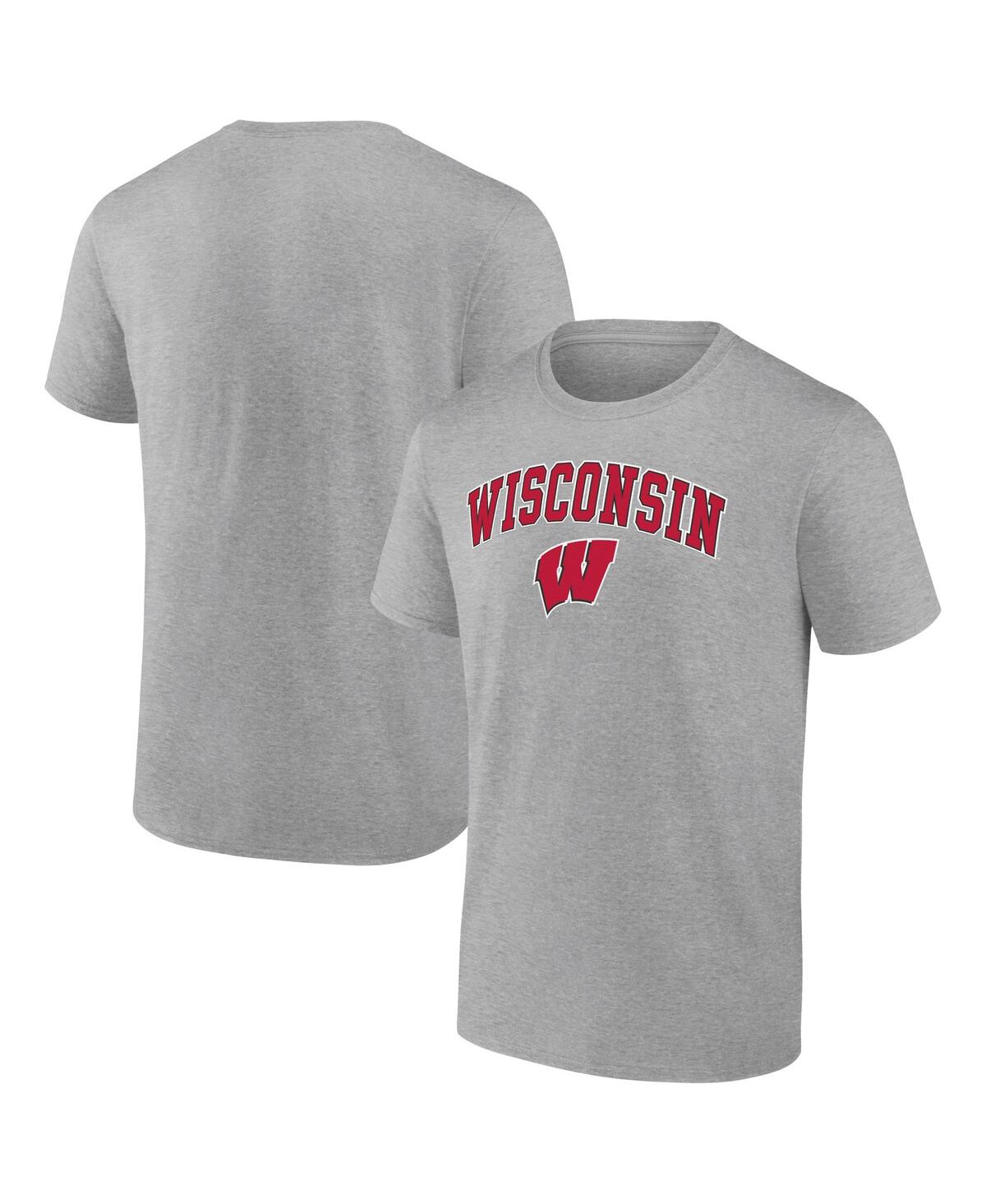 Fanatics Men's  Steel Wisconsin Badgers Campus T-shirt