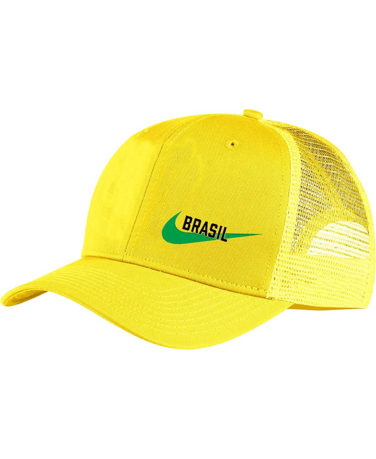 Shop Nike Men's  Yellow Brazil National Team Classic99 Trucker Snapback Hat