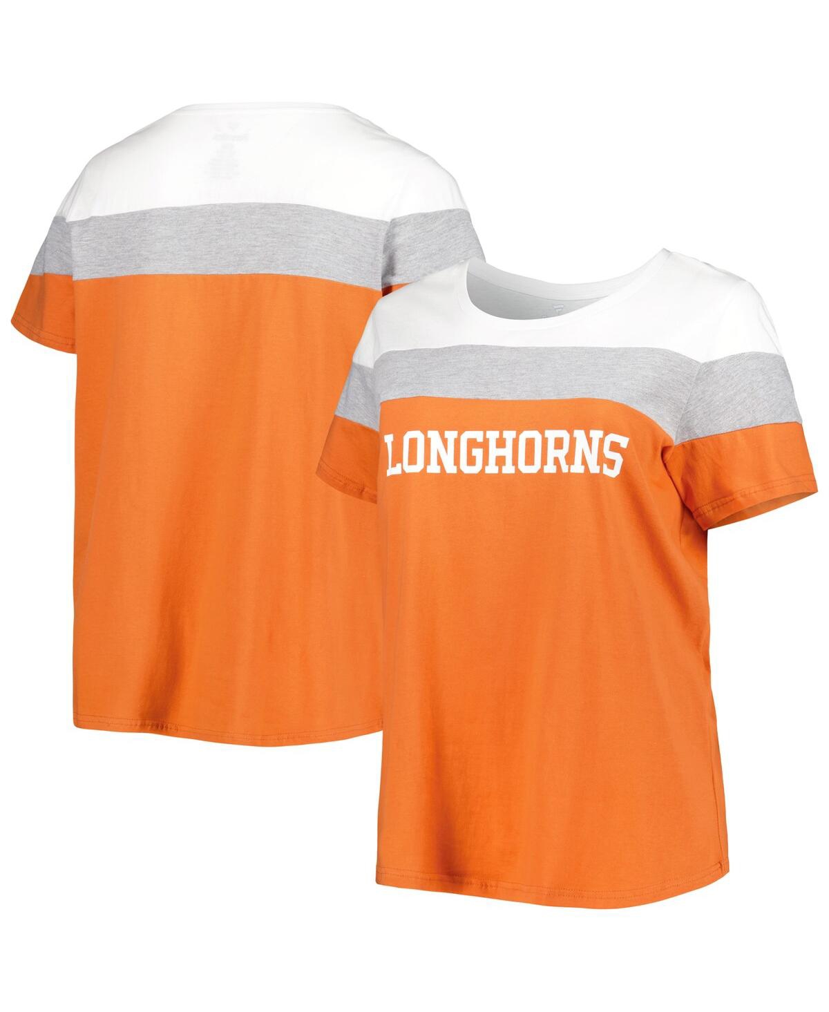 Shop Profile Women's Texas Orange Texas Longhorns Plus Size Split Body T-shirt