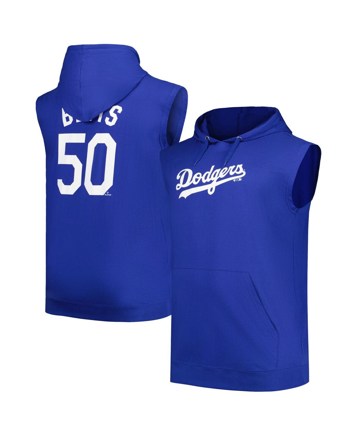 Shop Fanatics Men's  Mookie Betts Royal Los Angeles Dodgers Name And Number Muscle Tank Hoodie
