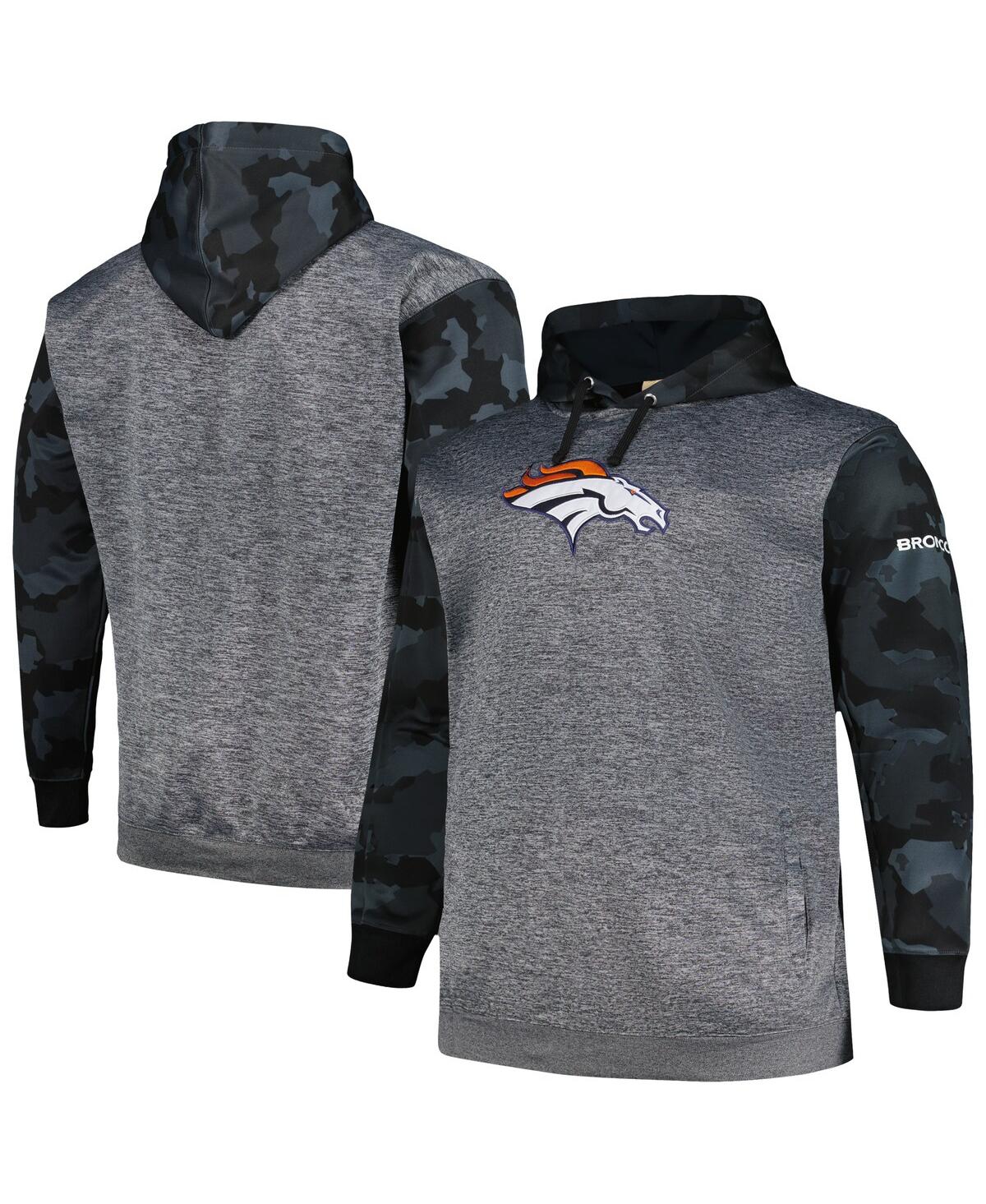 Fanatics Men's  Heather Charcoal Denver Broncos Big And Tall Camo Pullover Hoodie