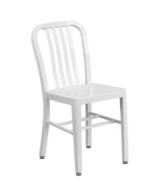 Santorini 18 Inch Galvanized Steel Indoor/Outdoor Dining Chair With Slatted Back And Powder Coated Finish