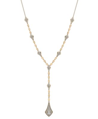 Wrapped in Love - Diamond Multi Cluster Lariat Necklace (1 ct. t.w.) , 15" + 2" extender