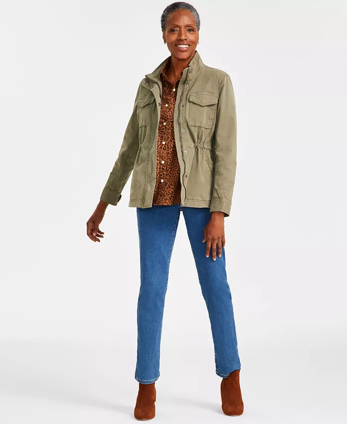 Women's Curvy Straight-Leg High Rise Jeans