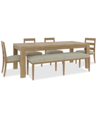 Davie Rectangular 6pc Dining Set (Table, 4 Ladder Side Chairs & Bench)