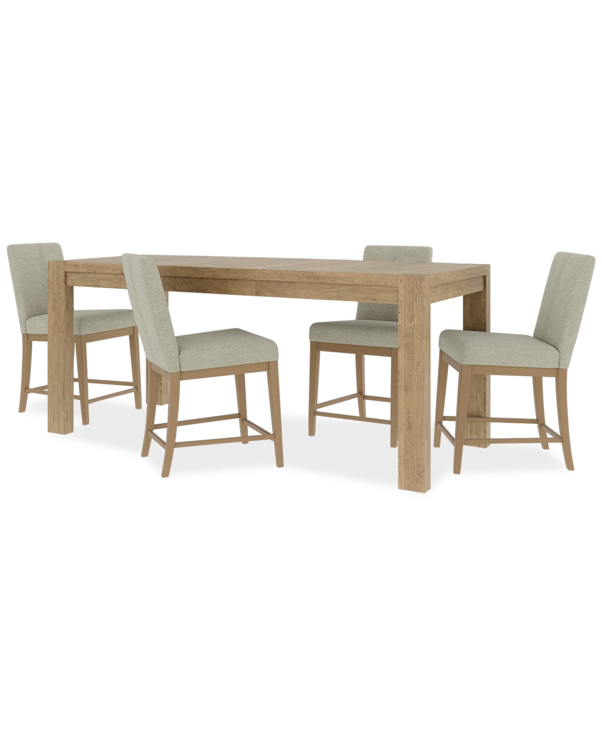 Furniture Davie Dining 5pc Set (counter Height Rectangular Table + 4 Counter Height Chair)