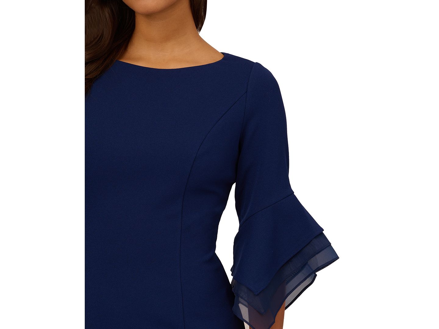 Женское платье Adrianna Papell Petite Tiered-Cuff Sheath, цвет: Тёмно-синий — фото 3