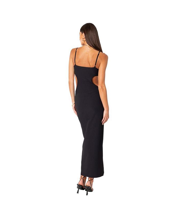 Edikted Women's Ribbed Cut Out Cupped Maxi Dress - Macy's