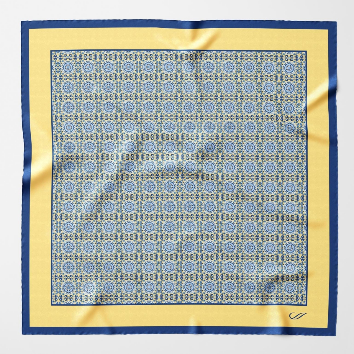 Men's Fiastra - Large Silk Pocket Square for Men - Yellow - Yellow