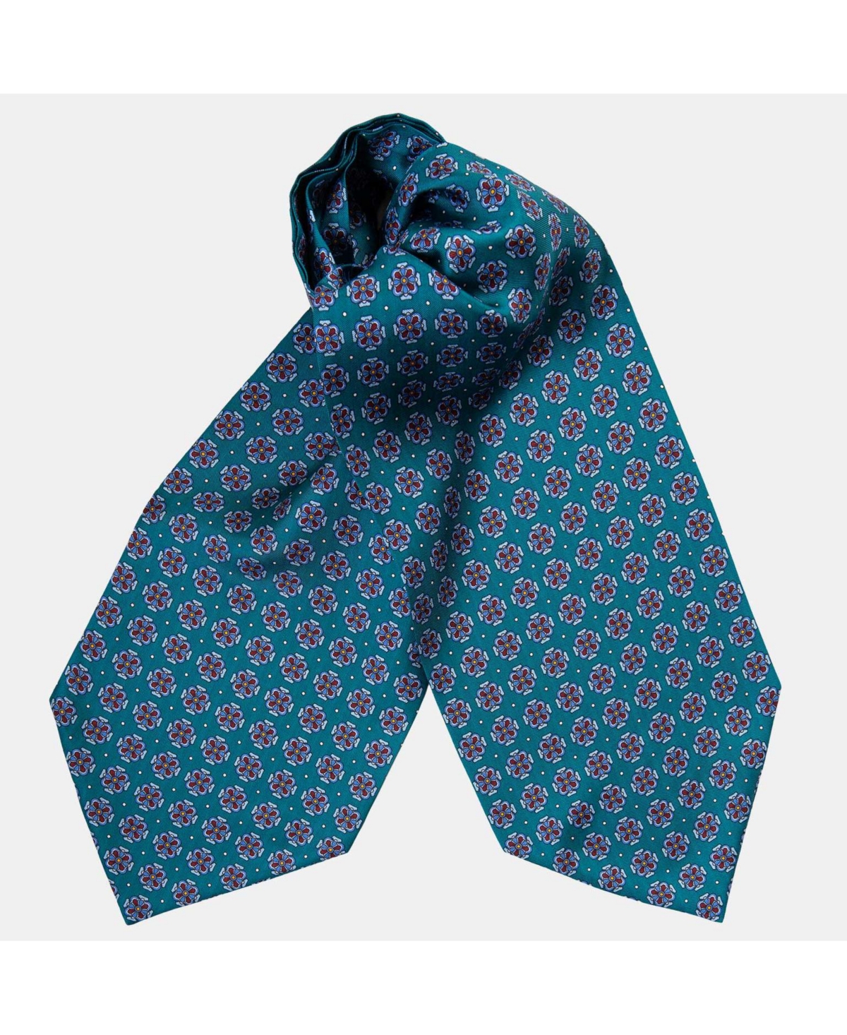 Men's Amadeo - Silk Ascot Cravat Tie for Men - Teal green