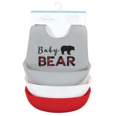 Treasure Triple Pack of Durable Silicone Mealtime Bibs