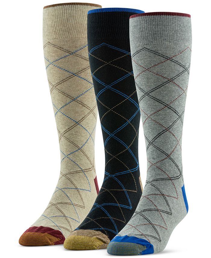 Gold Toe Men's 3Pk. Diamond Plaid Crew Socks Macy's