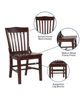 School House Back Wooden Restaurant Dining Chair