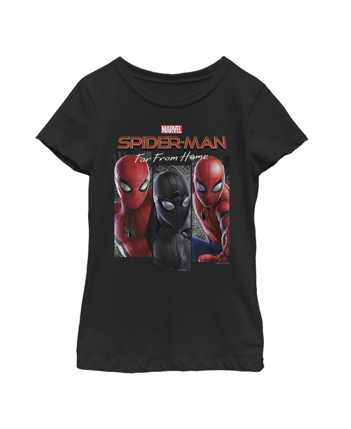 Marvel Girl's  Spider-man: Far From Home Every Suit Child T-shirt In Black