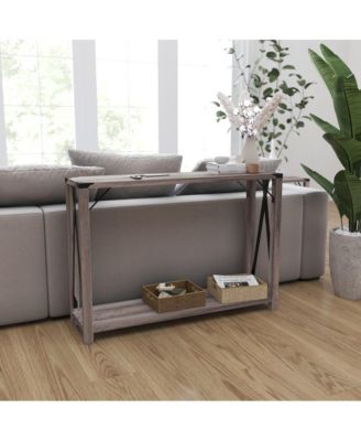 Green River Modern Farmhouse Engineered Wood Sofa Table And Powder Coated Steel Accents