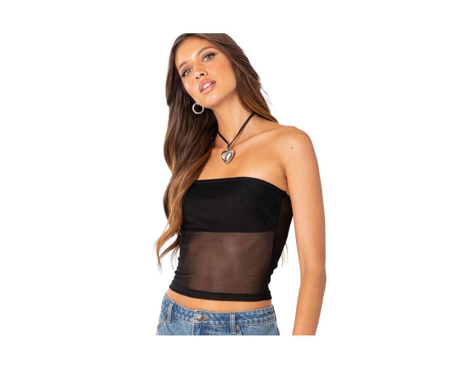 Women's Celestia Sheer Mesh Tube Top