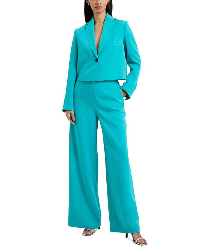 French Connection Women's Echo Crepe Cropped Blazer - Macy's