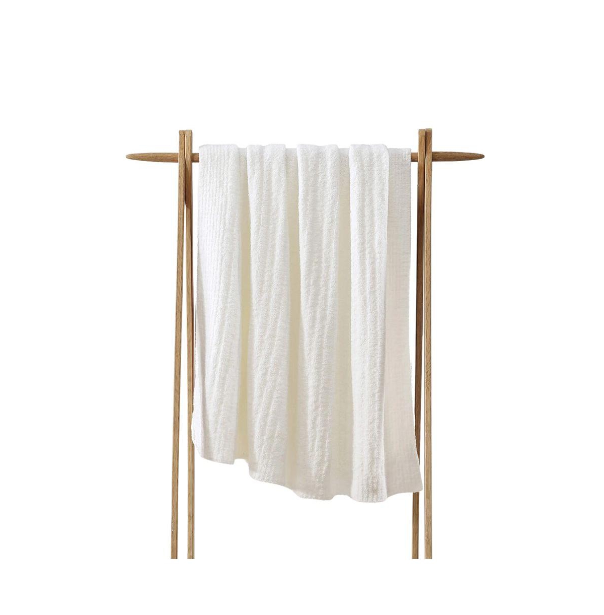 Sunday Citizen Ribbed Lightweight Throw, 52" X 75" In Off White