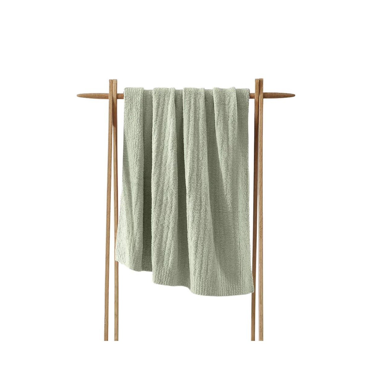Sunday Citizen Ribbed Lightweight Throw, 52" X 75" In Sage