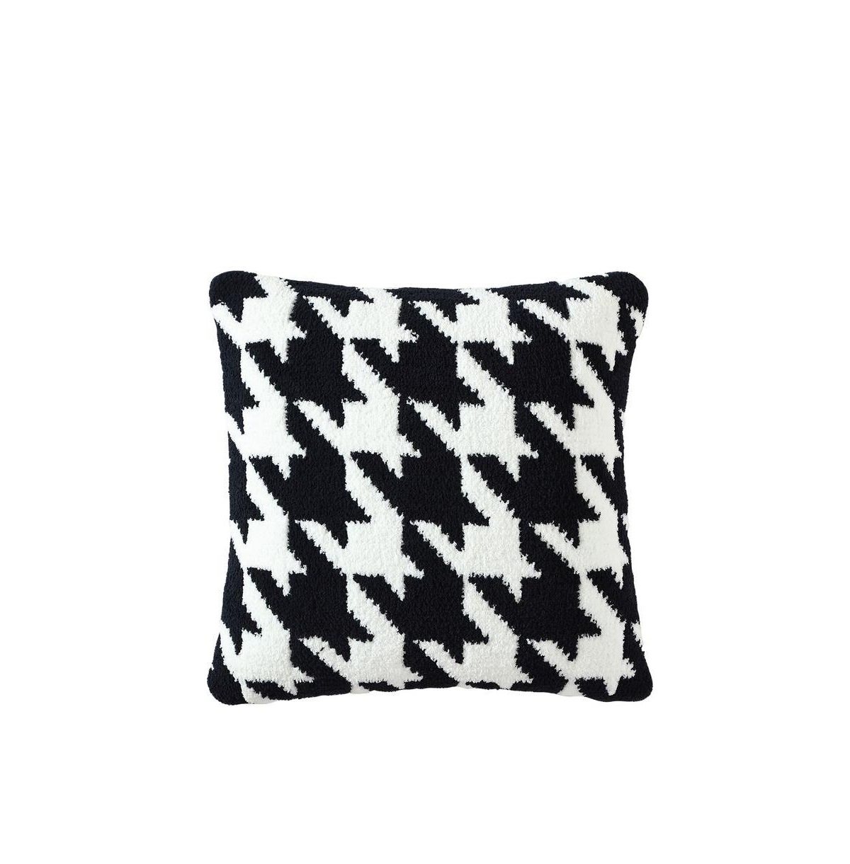 Sunday Citizen Houndstooth Decorative Pillow, 20" X 20" In Black