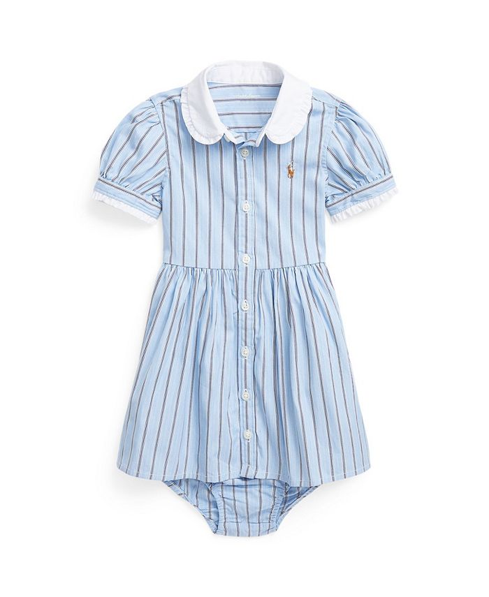 Polo Ralph Lauren Baby Girls Striped Cotton Dress - Macy's