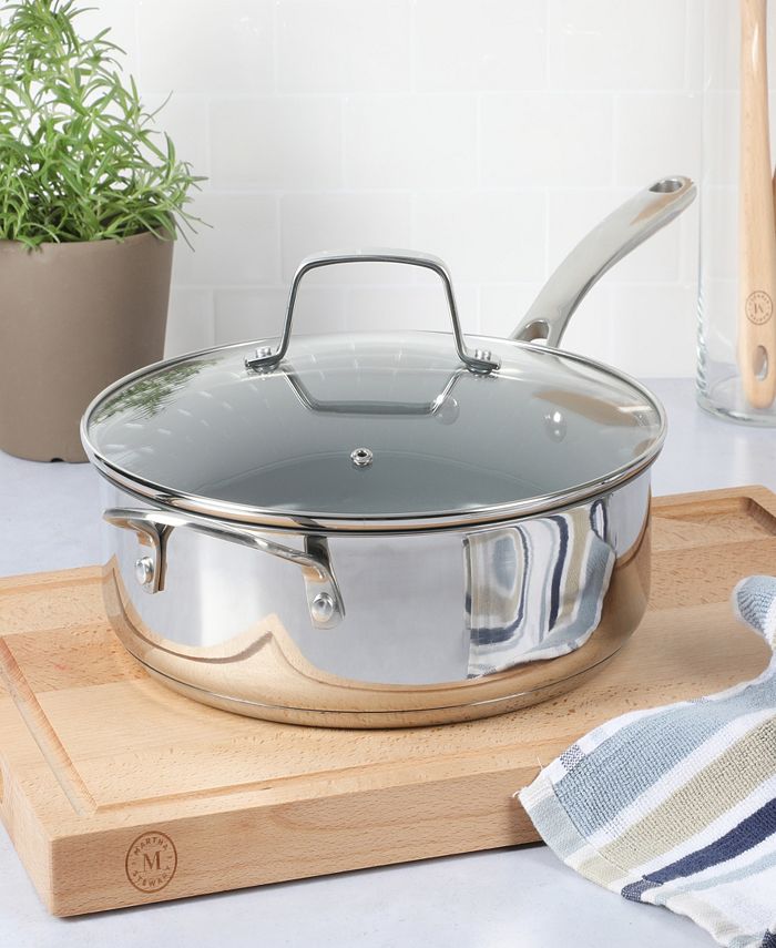 Martha Stewart Collection Delaroux Stainless Steel 4 Quart Saute Pan
