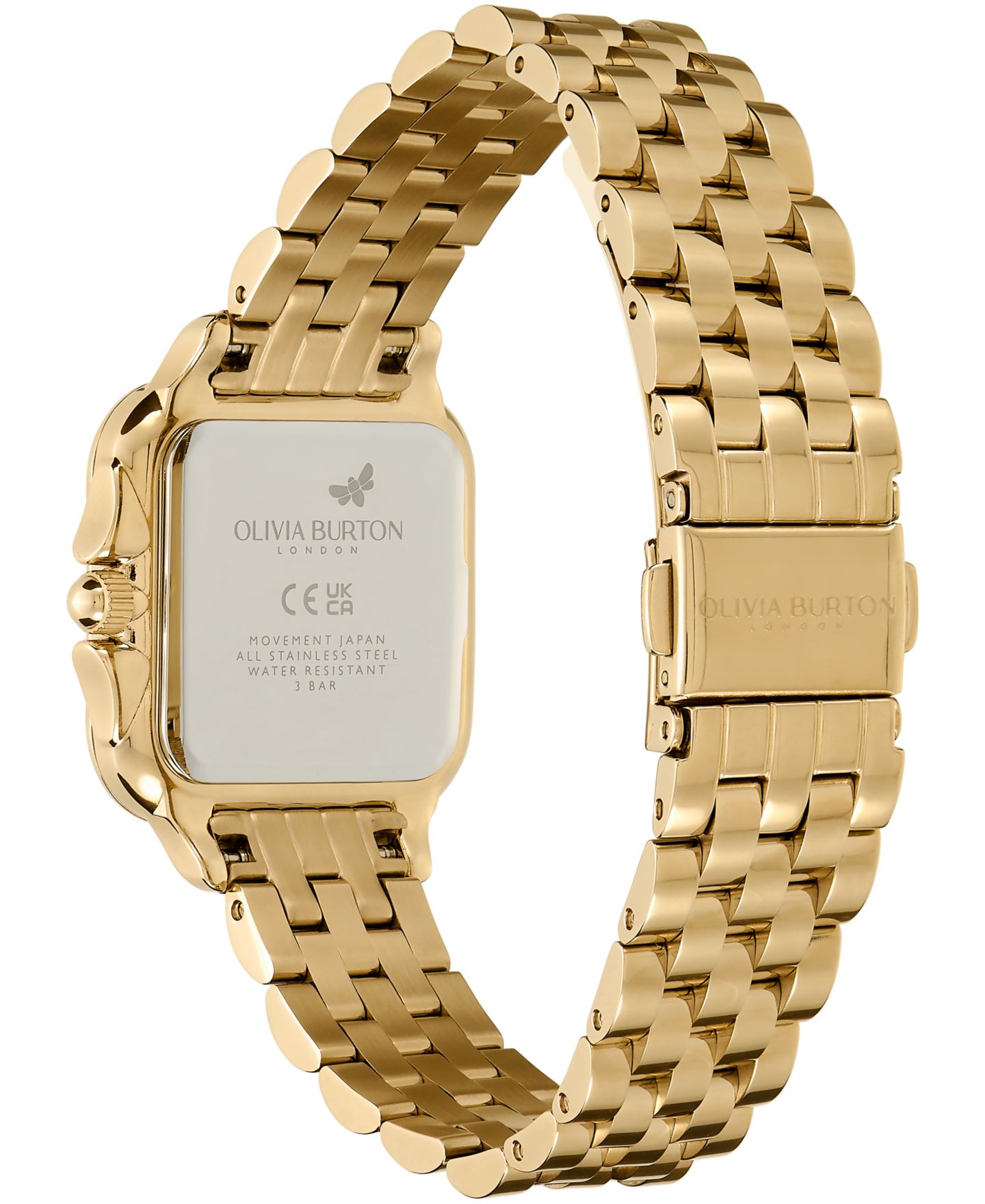 Женские часы Olivia Burton Grosvenor Soft Square Gold-Tone Stainless Steel Bracelet Watch 28mm — фото 3