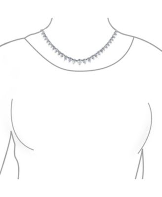 Classic Graduated Teardrop AA CZ Statement Collar Tennis Necklace Stud Earrings Jewelry Set Prom Pageant