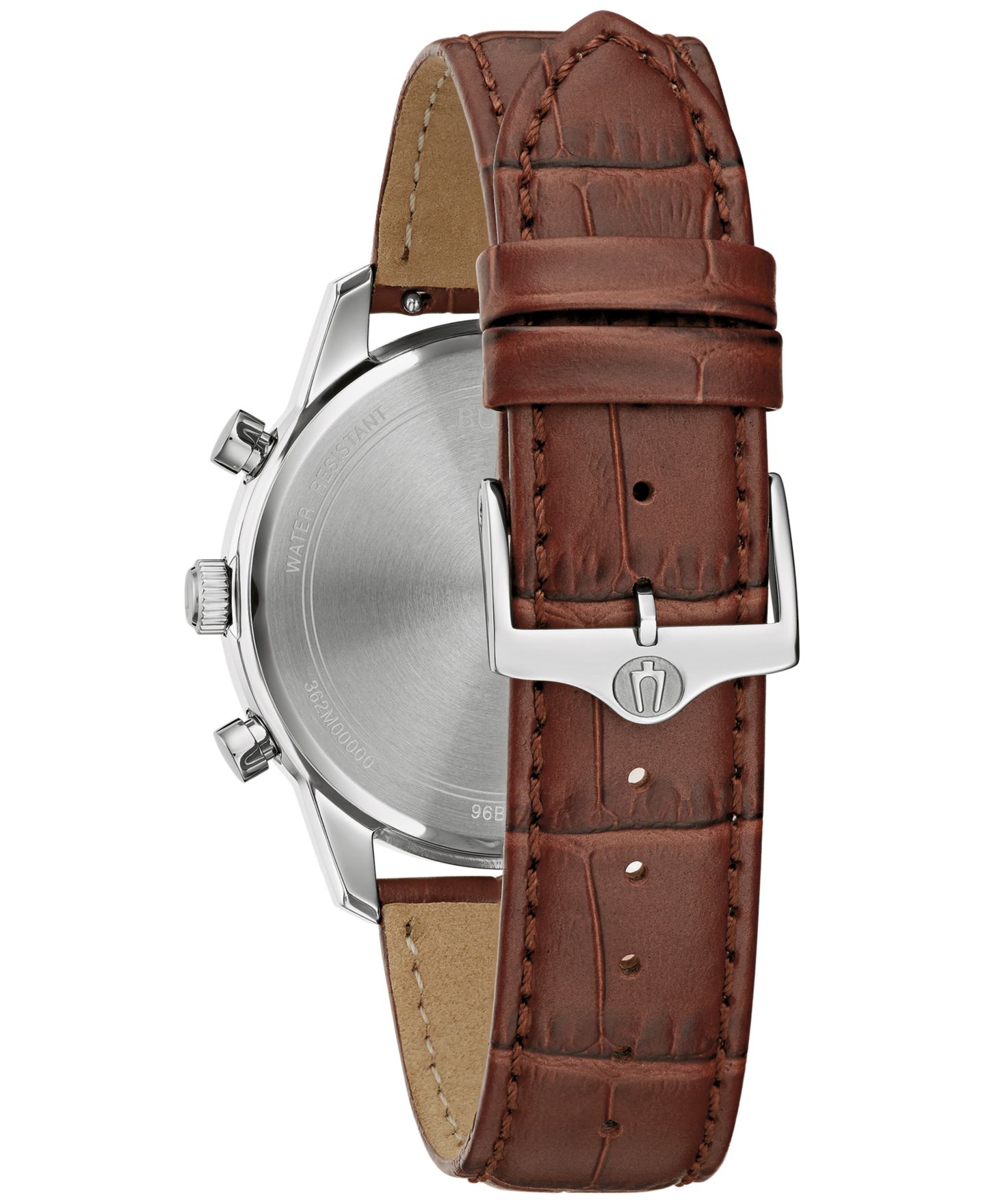 Мужские часы Bulova Chronograph Classic Sutton Brown Leather Strap Watch 41mm — фото 3