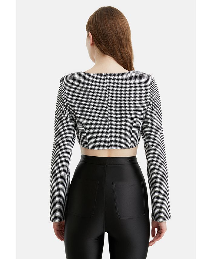 NOCTURNE Women's Shoulder Pad Crop Top Macy's