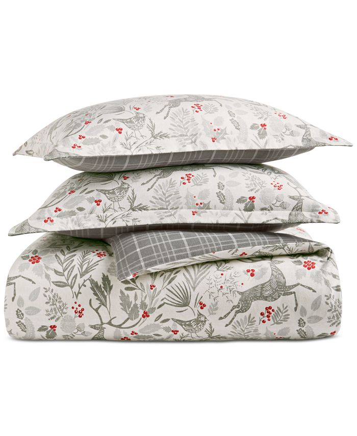 Charter Club Woodland Flannel Comforter, Full/Queen, Created for Macy's