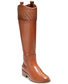 Cole Haan Women's Hampshire Woven-Trim Riding Boots - Macy's