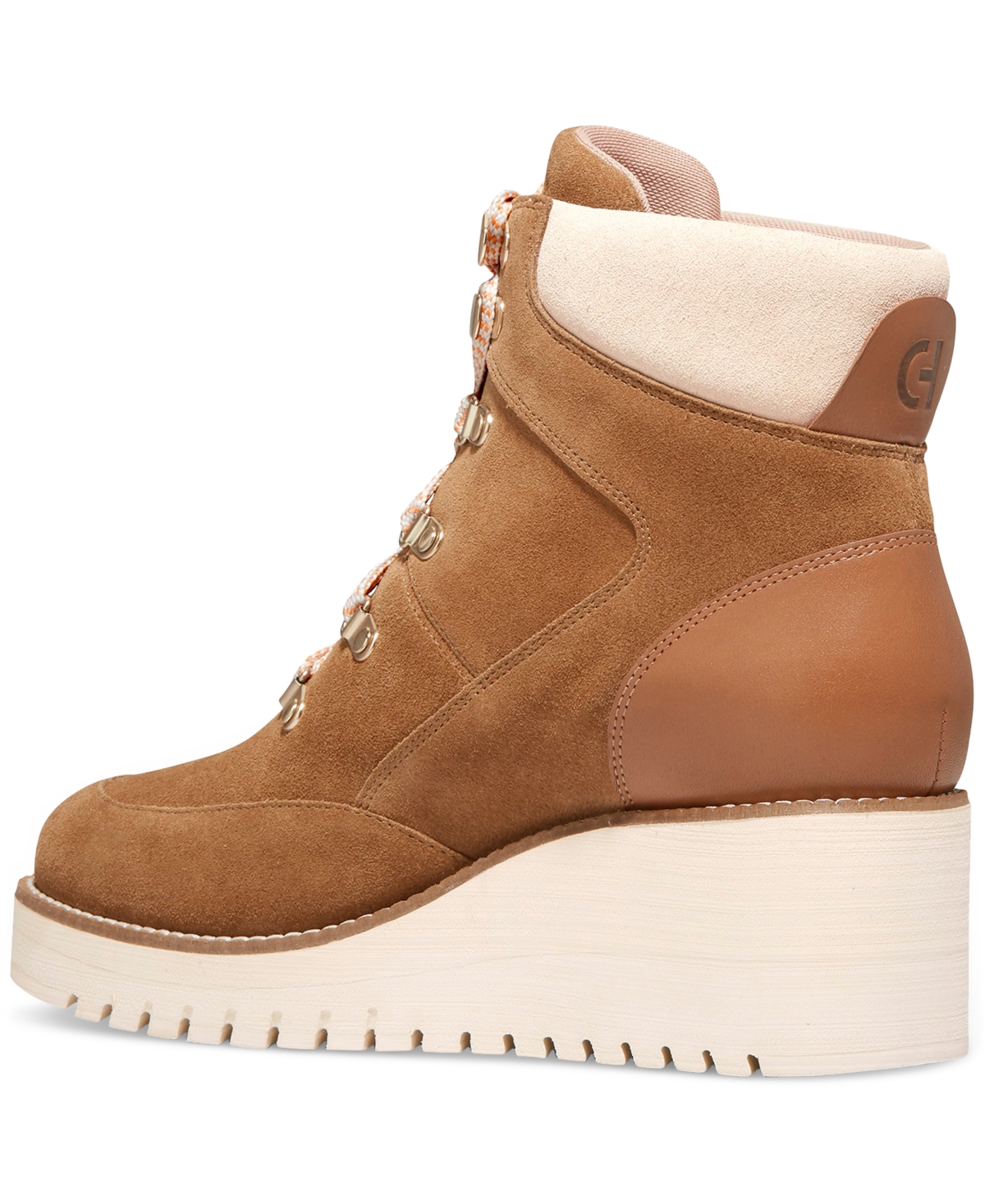 Shop Cole Haan Women's Zerogrand City Wedge Hiker Booties In Dark Morel,ivory