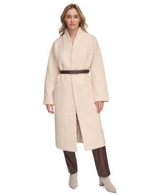 Calvin Klein - Women's Belted Long Open-Front Coat