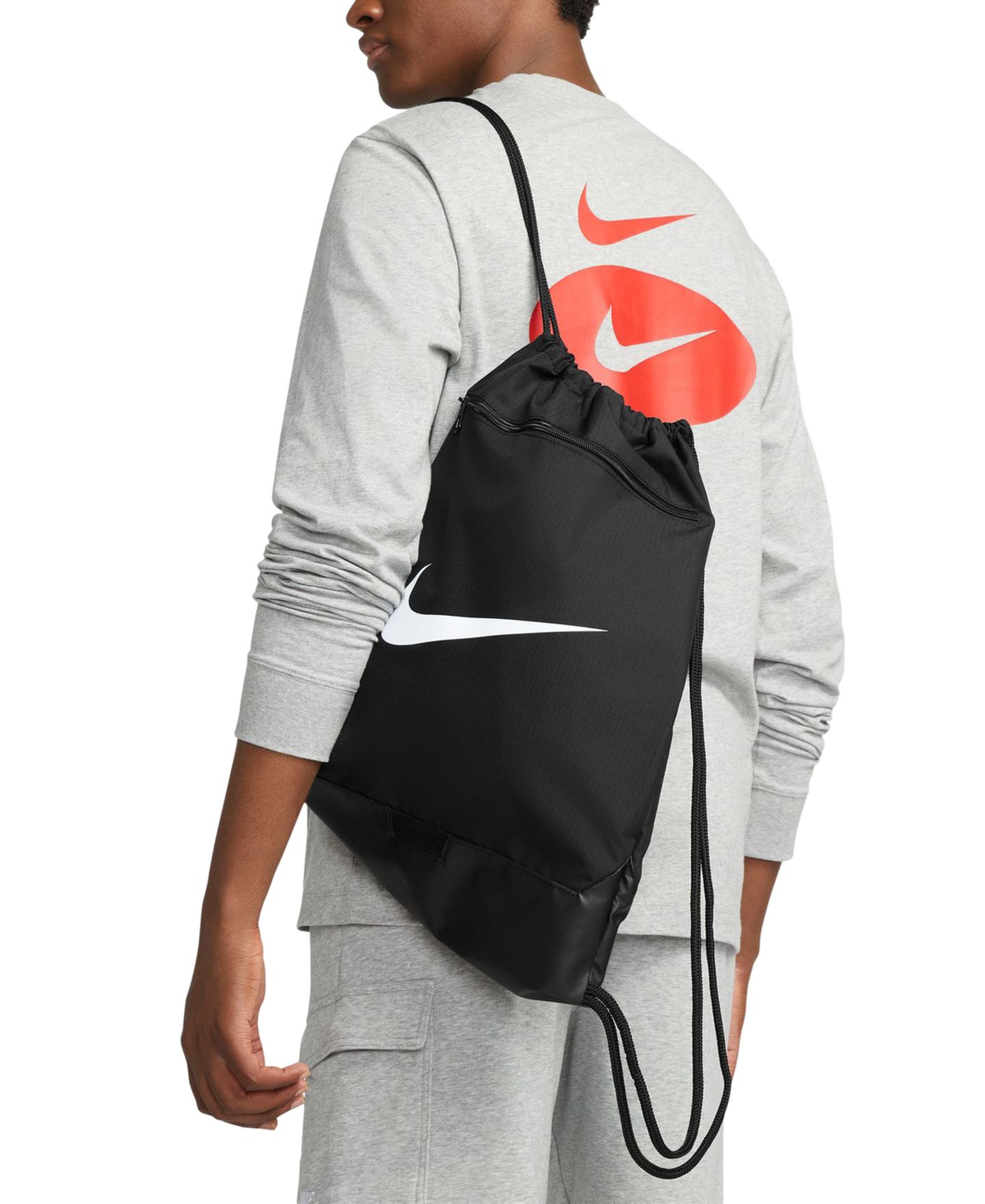 Мужская сумка Nike Brasilia 9.5 Training Gym Sack (18L), цвет: Чёрный — фото 2