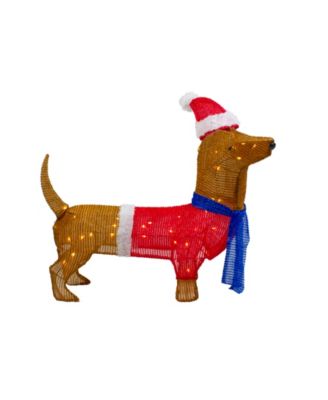 26" LED Lighted Dachshund Dog Outdoor Christmas Decoration