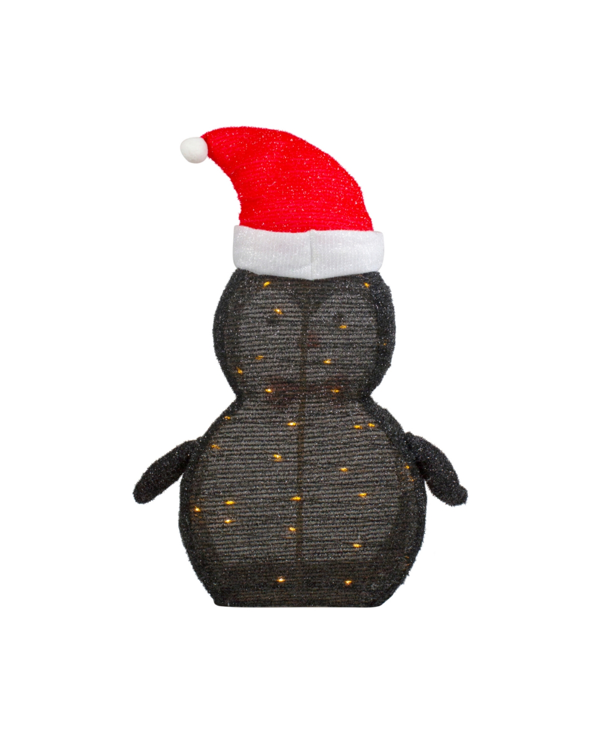 Led Lighted Tinsel Penguin in Santa Hat Outdoor Christmas Decoration