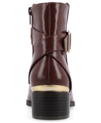 Women's Elley Buckle Strap Block Heel Booties