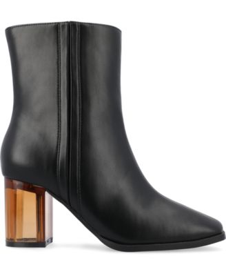 Women's Clearie Tru Comfort Foam Transparent Block Heel Square Toe Boot