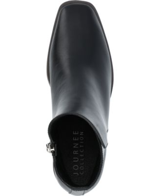 Journee Womens Cappri Medium and Wide Width Inside Zip Entry Square Toe Booties