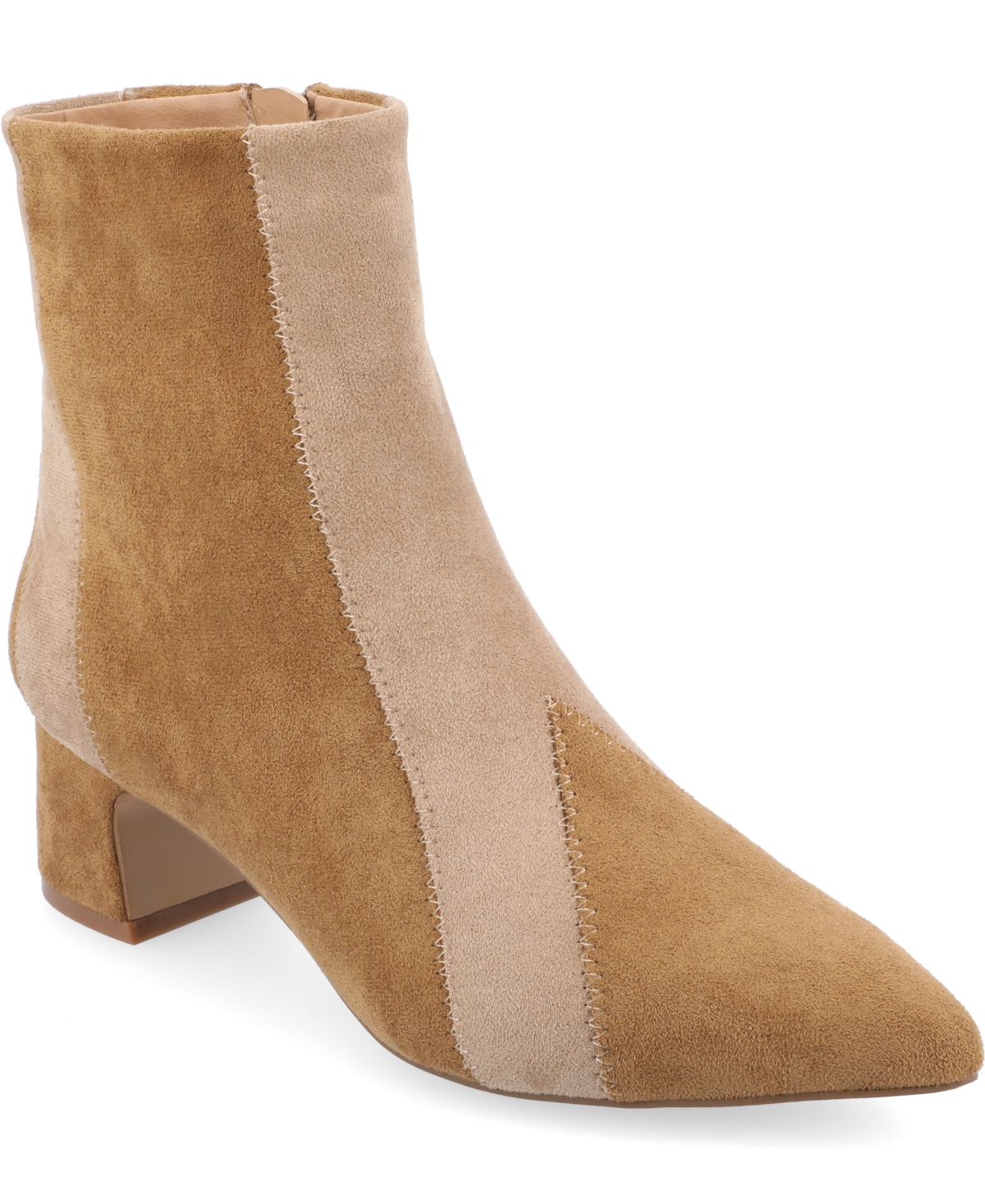 Journee Collection Women's Lusinda Color Block Pointed Toe Booties
